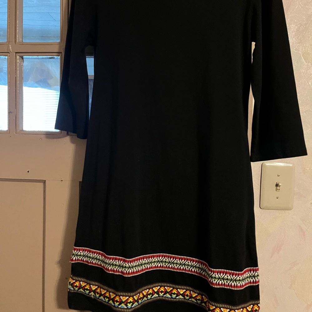 Thanth Black embroidery dress